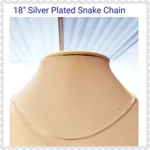 New 18" Silver Plated 2mm Snake Chain 2mm Width